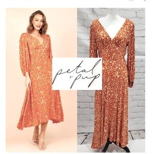 NWT Petal and Pup Women's Aron Long Sleeve
Maxi Dress,  SIZE L
